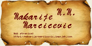 Makarije Marčićević vizit kartica